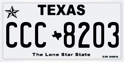TX license plate CCC8203