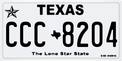 TX license plate CCC8204