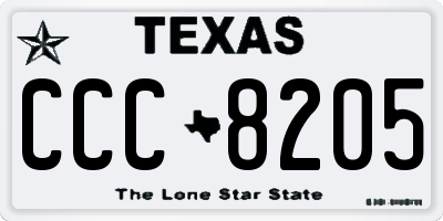 TX license plate CCC8205