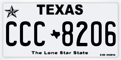 TX license plate CCC8206