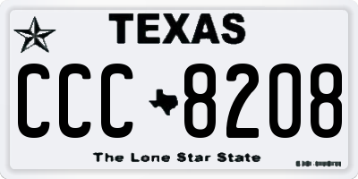 TX license plate CCC8208