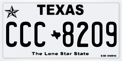 TX license plate CCC8209