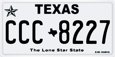 TX license plate CCC8227