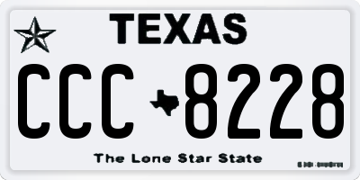 TX license plate CCC8228