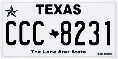 TX license plate CCC8231