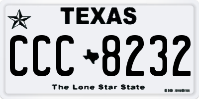 TX license plate CCC8232