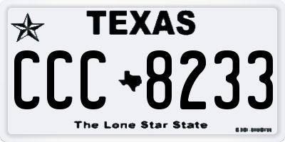 TX license plate CCC8233