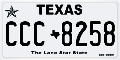 TX license plate CCC8258