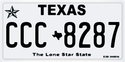TX license plate CCC8287