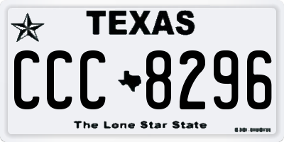 TX license plate CCC8296