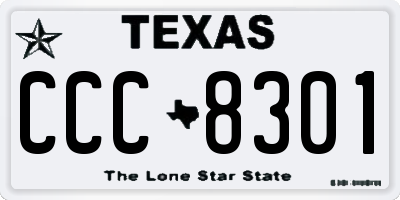 TX license plate CCC8301