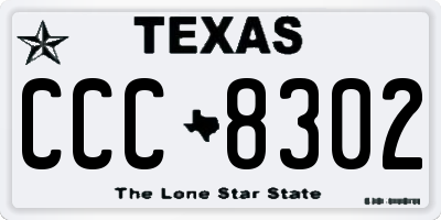 TX license plate CCC8302