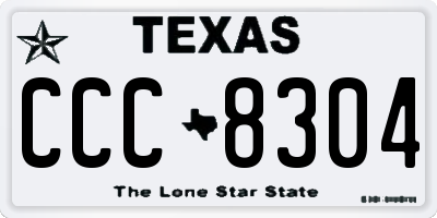 TX license plate CCC8304