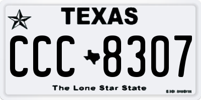TX license plate CCC8307
