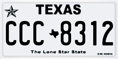 TX license plate CCC8312