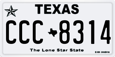 TX license plate CCC8314