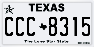 TX license plate CCC8315