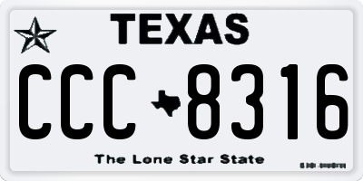 TX license plate CCC8316