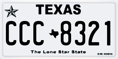 TX license plate CCC8321