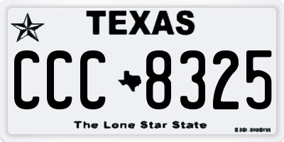 TX license plate CCC8325