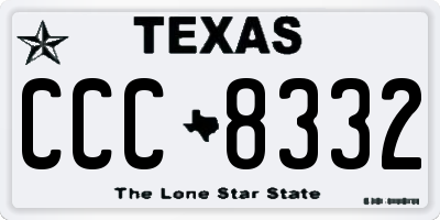 TX license plate CCC8332
