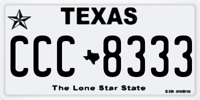 TX license plate CCC8333