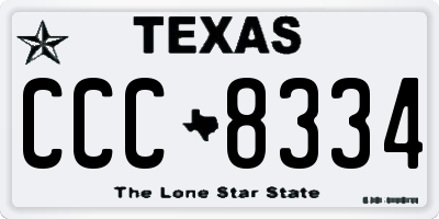 TX license plate CCC8334