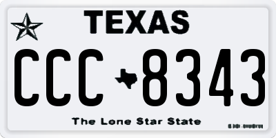TX license plate CCC8343