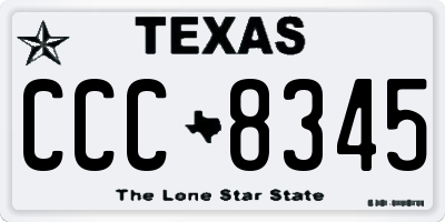 TX license plate CCC8345