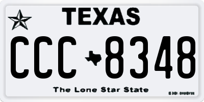 TX license plate CCC8348