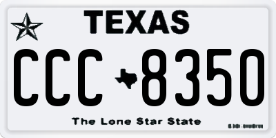 TX license plate CCC8350