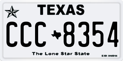 TX license plate CCC8354
