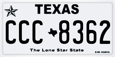 TX license plate CCC8362