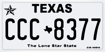 TX license plate CCC8377