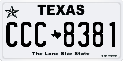 TX license plate CCC8381
