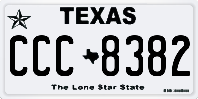 TX license plate CCC8382