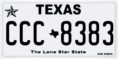 TX license plate CCC8383