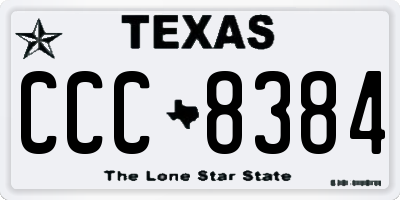 TX license plate CCC8384
