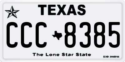 TX license plate CCC8385