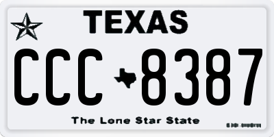 TX license plate CCC8387
