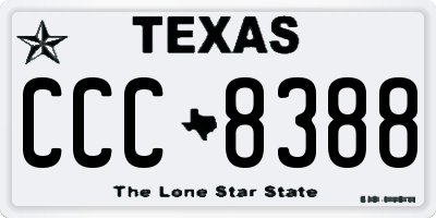 TX license plate CCC8388