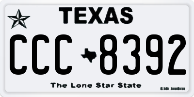 TX license plate CCC8392