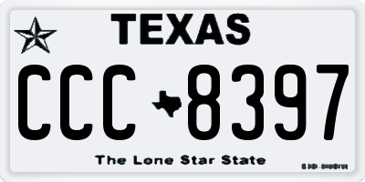TX license plate CCC8397