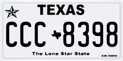 TX license plate CCC8398