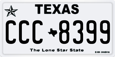 TX license plate CCC8399