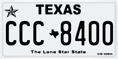 TX license plate CCC8400