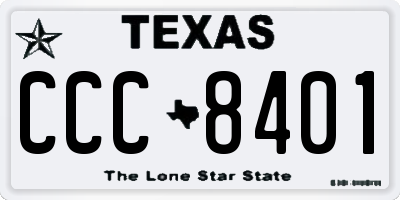 TX license plate CCC8401