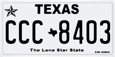 TX license plate CCC8403