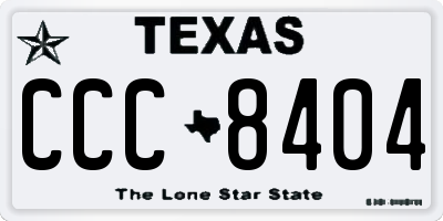 TX license plate CCC8404