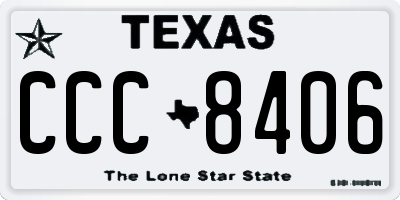 TX license plate CCC8406